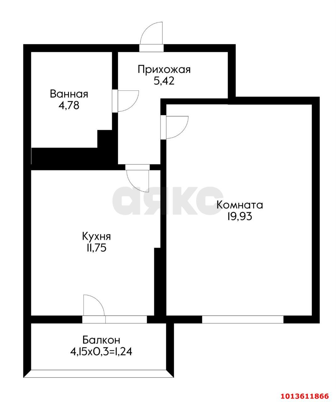 Фото №5: 1-комнатная квартира 45 м² - Краснодар, Фестивальный, ул. Гаражная, 156к1