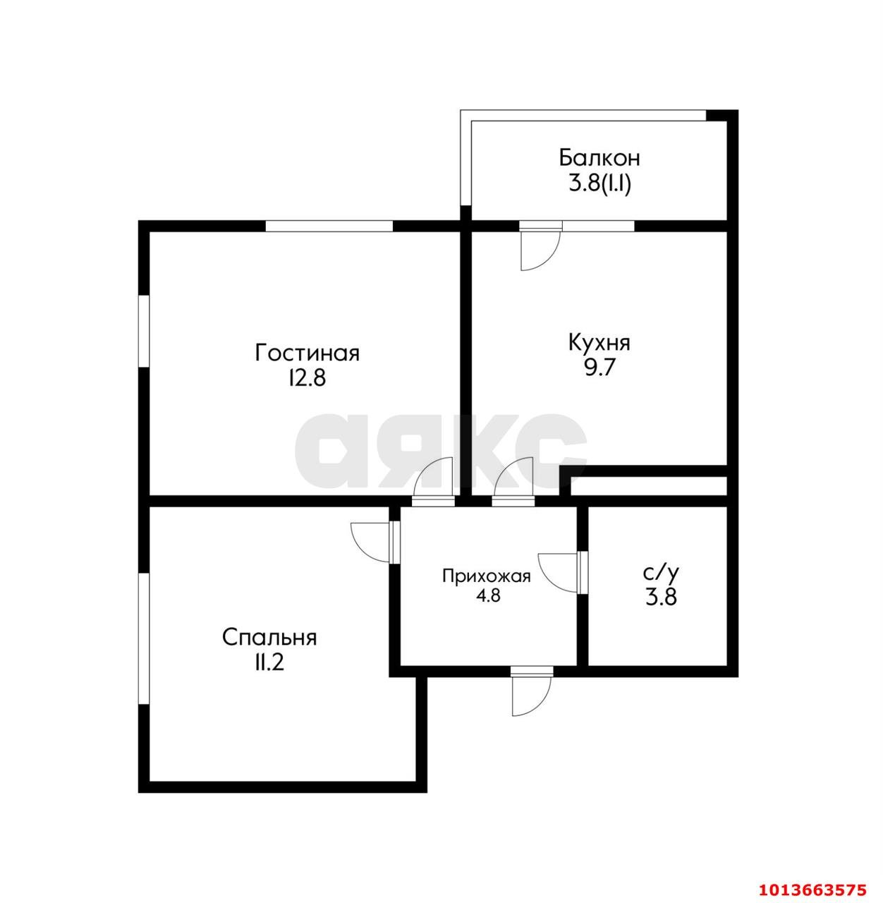 Фото №13: 2-комнатная квартира 45 м² - Краснодар, жилой комплекс Улыбка, ул. имени Героя Георгия Бочарникова, 2