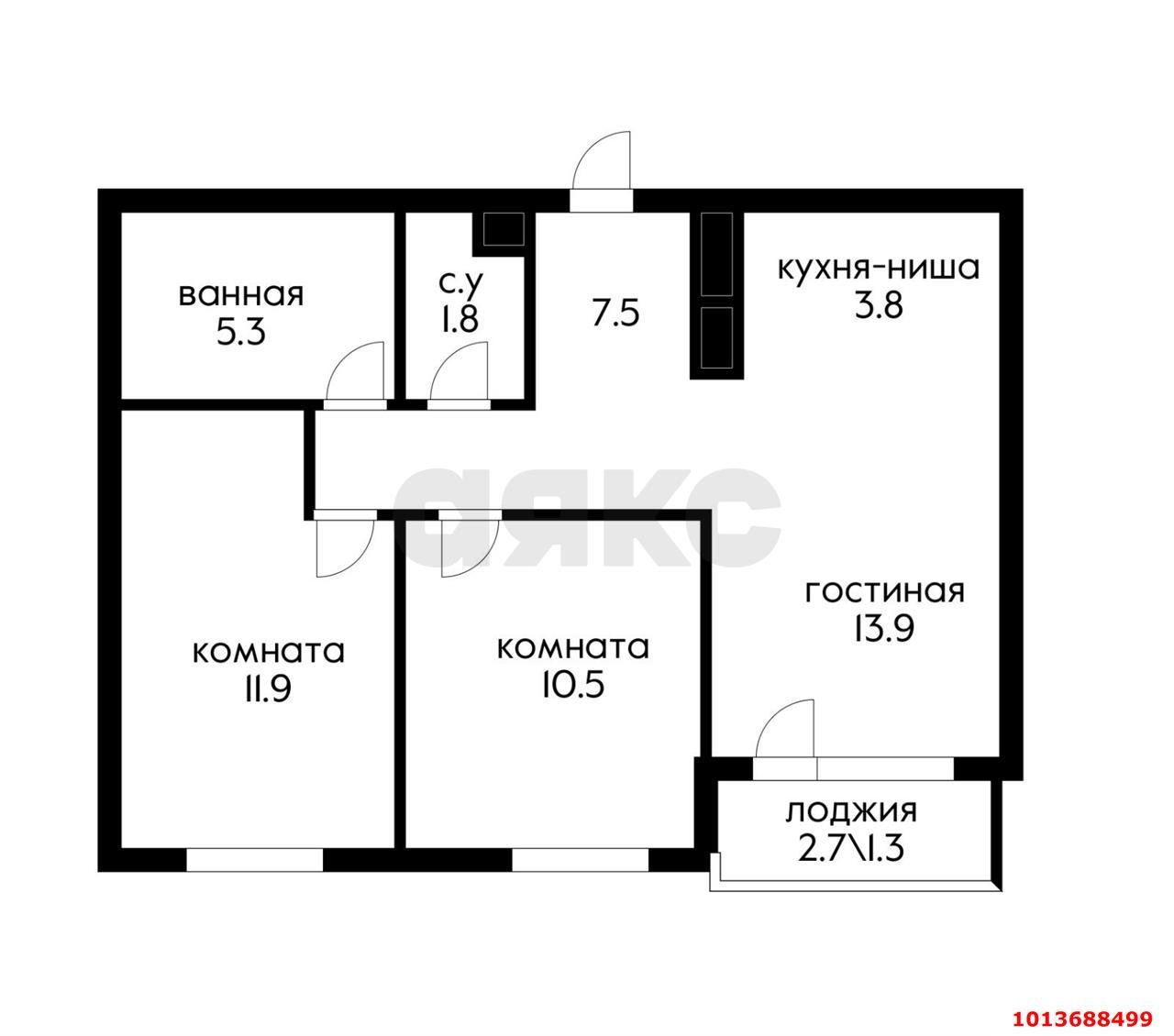 Фото №8: 2-комнатная квартира 54 м² - Краснодар, жилой комплекс Дыхание, ул. Лётчика Позднякова, 2к16