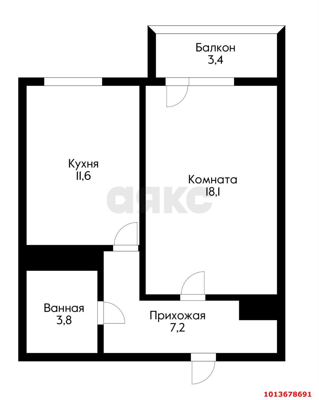 Фото №4: 1-комнатная квартира 44 м² - Краснодар, жилой комплекс Премьера, ул. Автолюбителей, 1/7к1