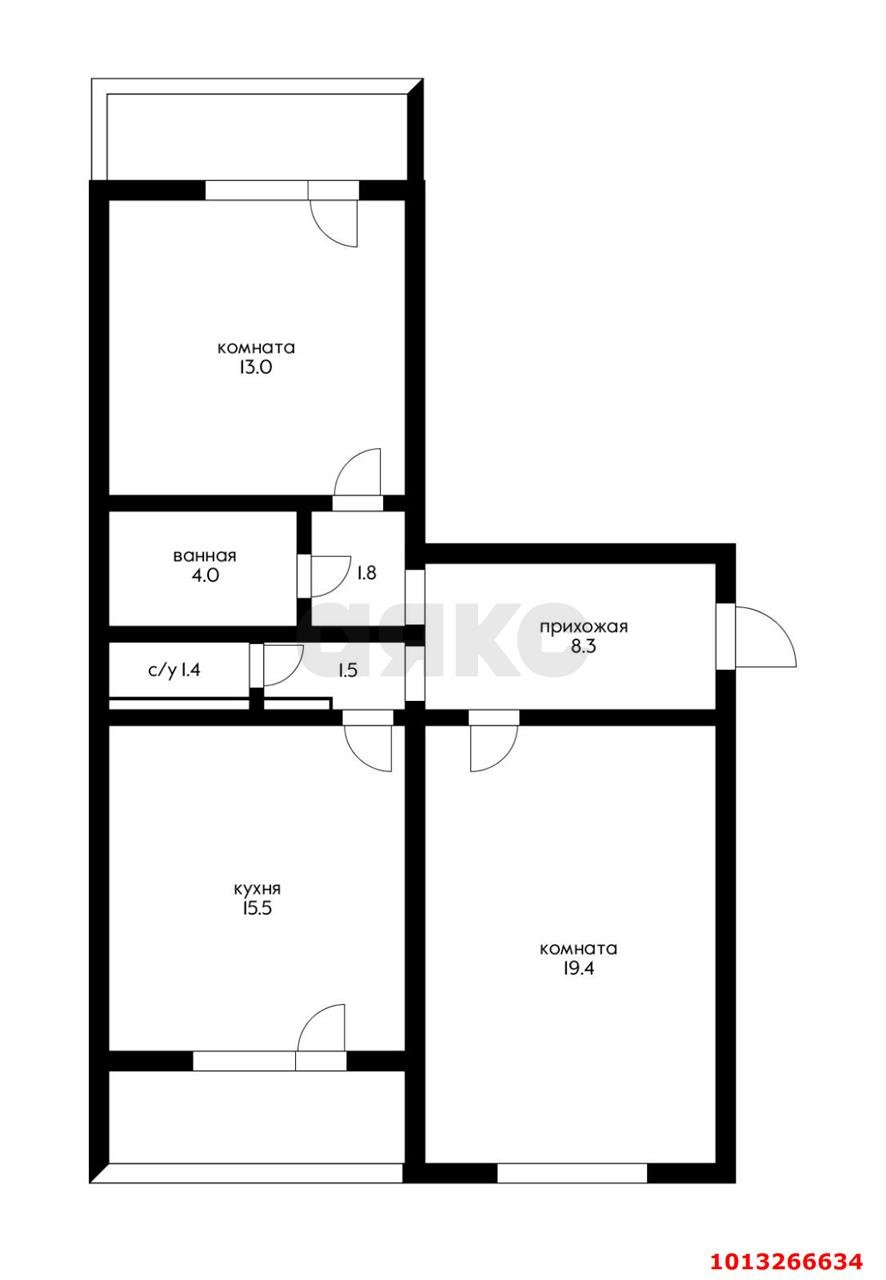 Фото №2: 2-комнатная квартира 72 м² - Краснодар, Молодёжный, ул. 3-я Целиноградская, 5