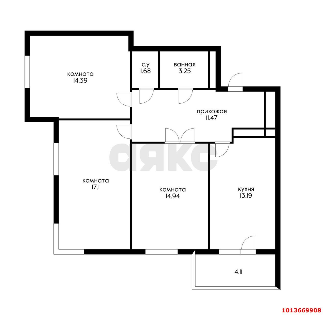 Фото №1: 3-комнатная квартира 84 м² - Краснодар, жилой комплекс Сказка Град, ул. имени В.Н. Мачуги, 166А