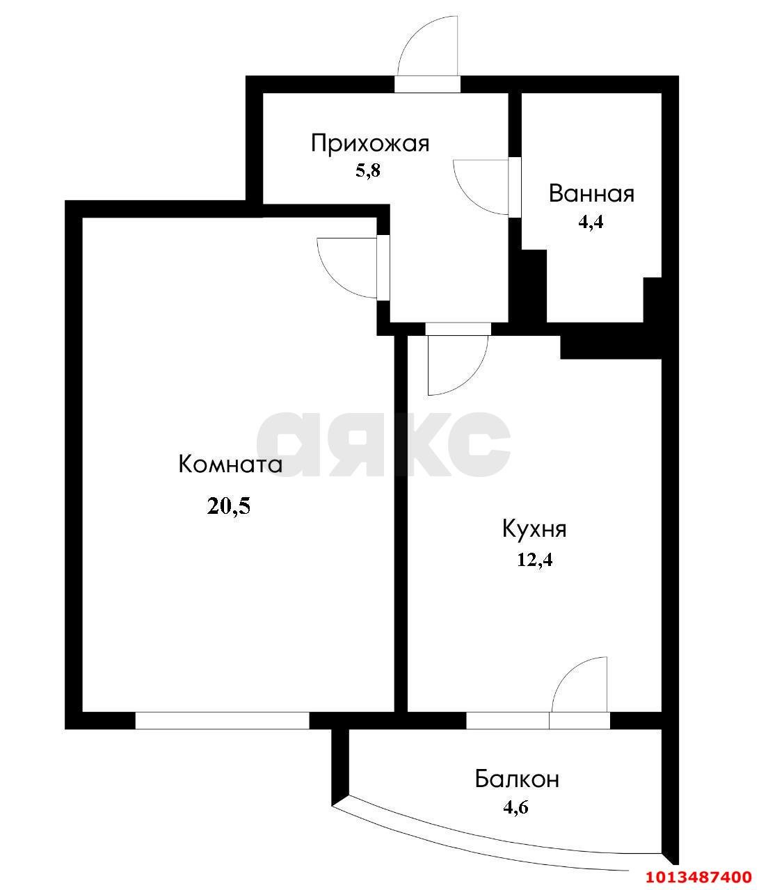 Фото №12: 1-комнатная квартира 49 м² - Краснодар, Солнечный, ул. имени Симиренко, 71к1