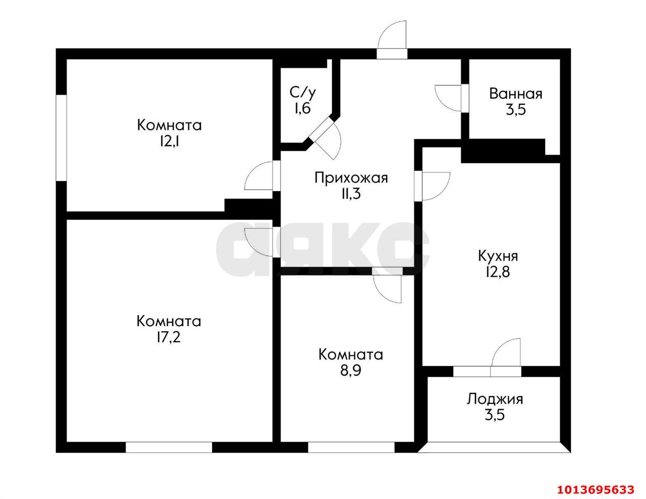 Фото №19: 3-комнатная квартира 72 м² - Краснодар, Достояние, ул. Григория Булгакова, 12