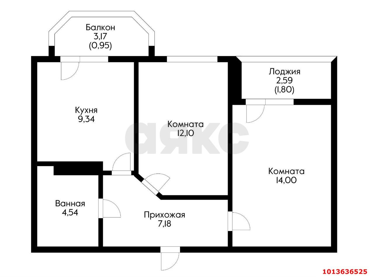 Фото №5: 2-комнатная квартира 49 м² - Краснодар, Светлоград, ул. Красных Партизан, 1/4к3