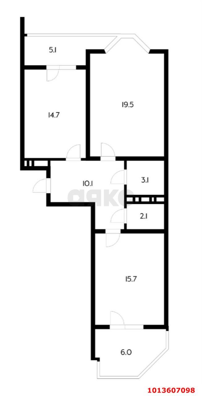 Фото №8: 2-комнатная квартира 65 м² - Краснодар, Солнечный, ул. Архитектора Петина, 20