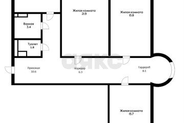 Фото №2: 3-комнатная квартира 103 м² - Краснодар, мкр. жилой комплекс Дом у Озера, ул. Селезнёва, 104/1