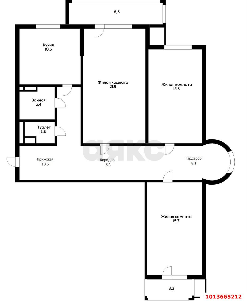 Фото №2: 3-комнатная квартира 103 м² - Краснодар, жилой комплекс Дом у Озера, ул. Селезнёва, 104/1