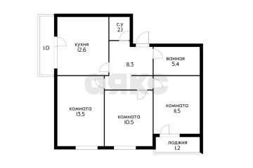 Фото №5: 3-комнатная квартира 65 м² - Краснодар, п. коттеджный  Николино Парк, ул. Вали Котика