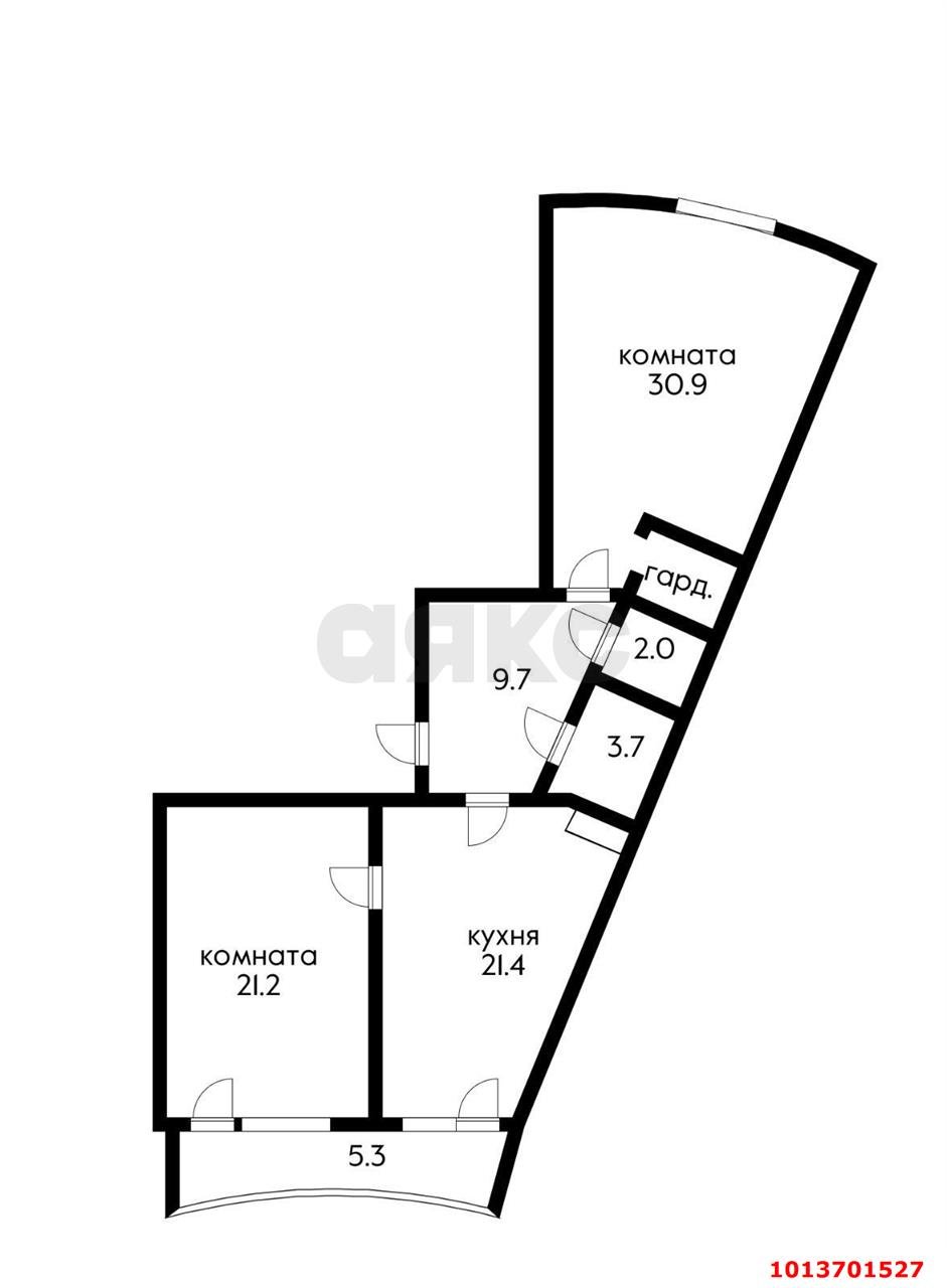 Фото №5: 2-комнатная квартира 94 м² - Краснодар, Черёмушки, ул. Вишняковой, 1/23к2