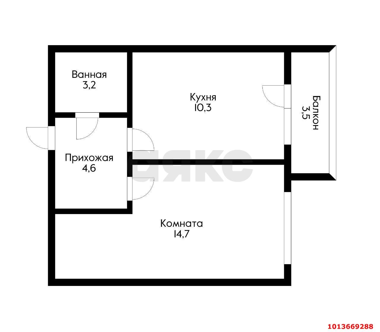 Фото №7: 1-комнатная квартира 36 м² - Краснодар, жилой комплекс Жилой Квартал, ул. Куликова Поля, 6