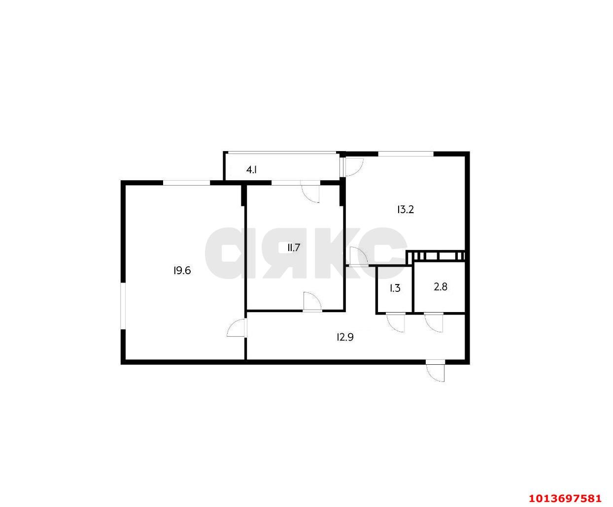 Фото №13: 2-комнатная квартира 65 м² - Краснодар, жилой комплекс Лиговский, ул. Академика Фёдорова, 13