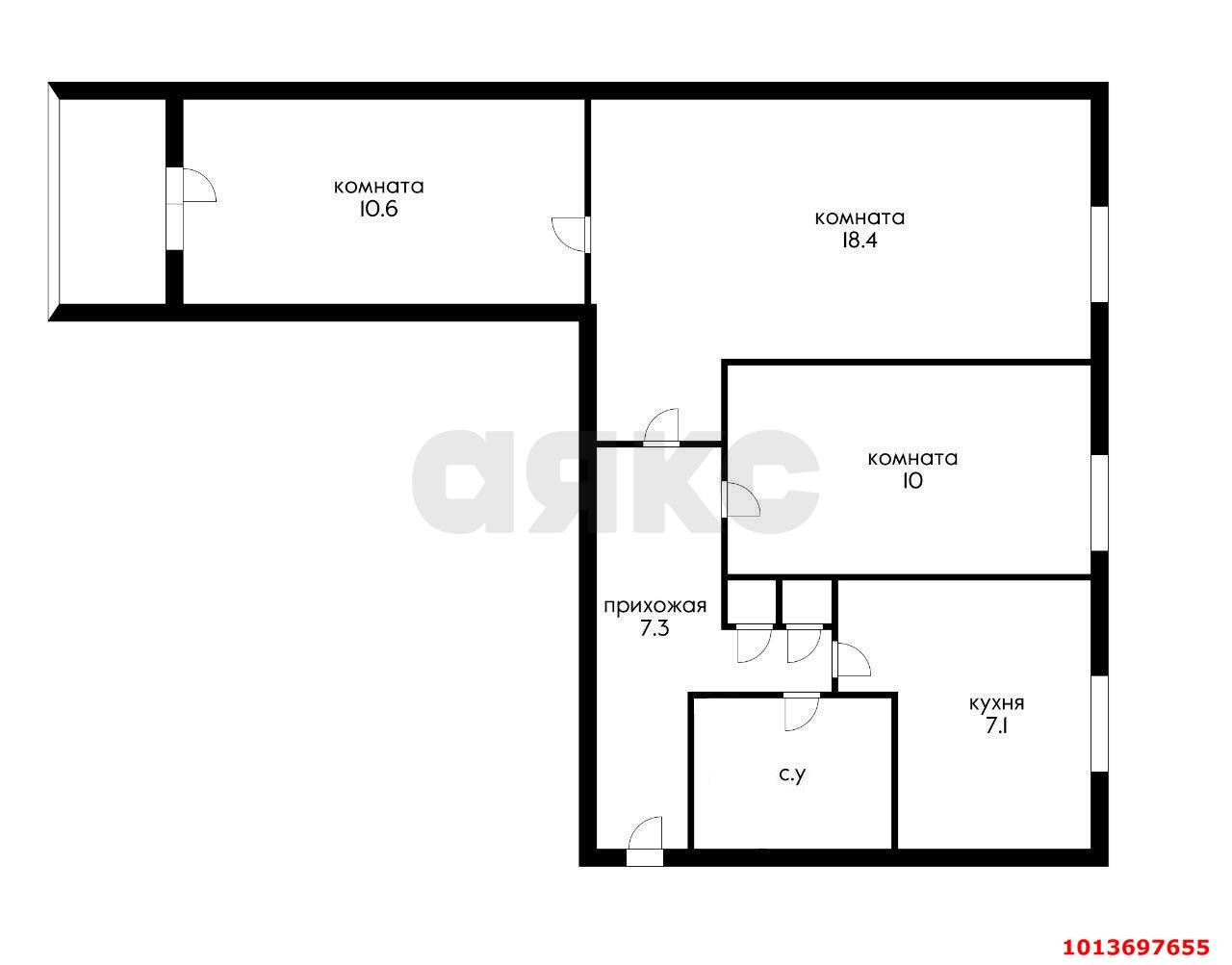 Фото №12: 3-комнатная квартира 60 м² - Краснодар, Фестивальный, ул. имени Тургенева, 135