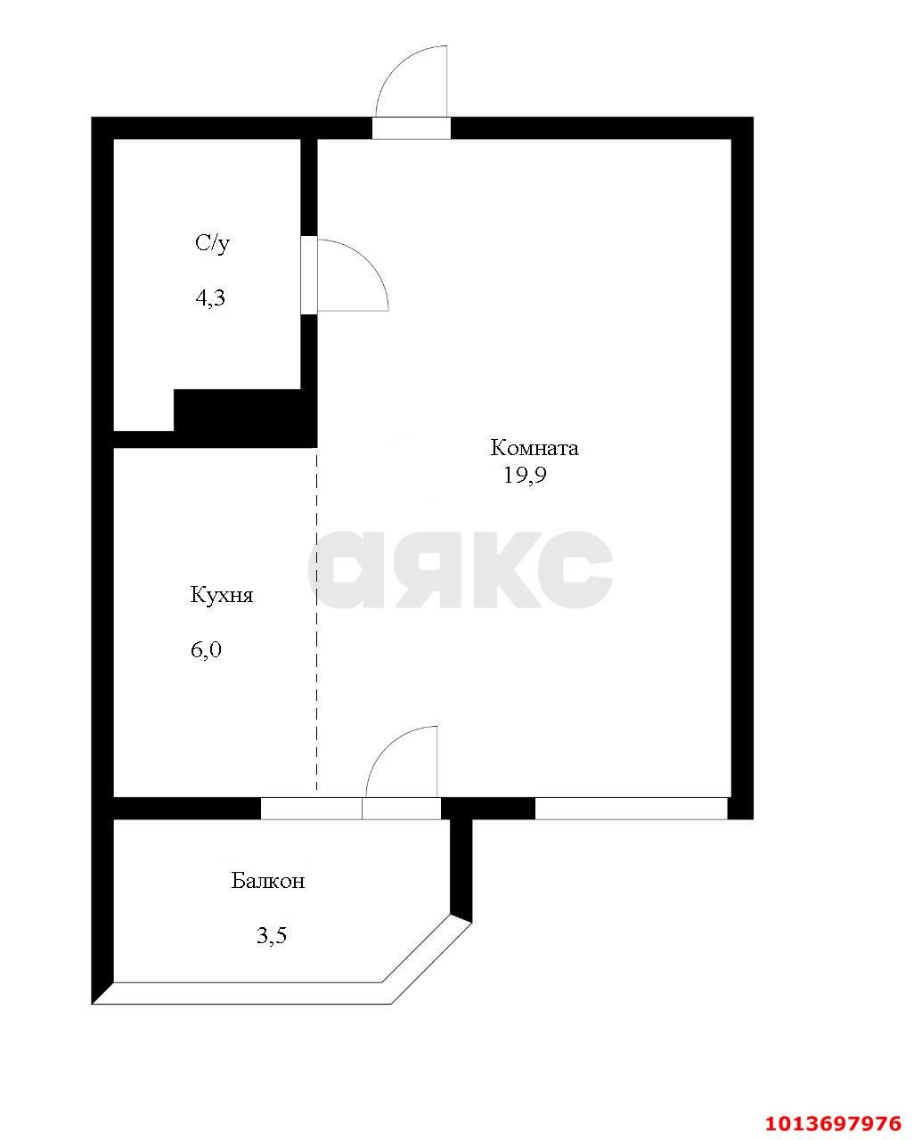 Фото №6: Студия 34 м² - Краснодар, Светлоград, ул. Красных Партизан, 1/4к4