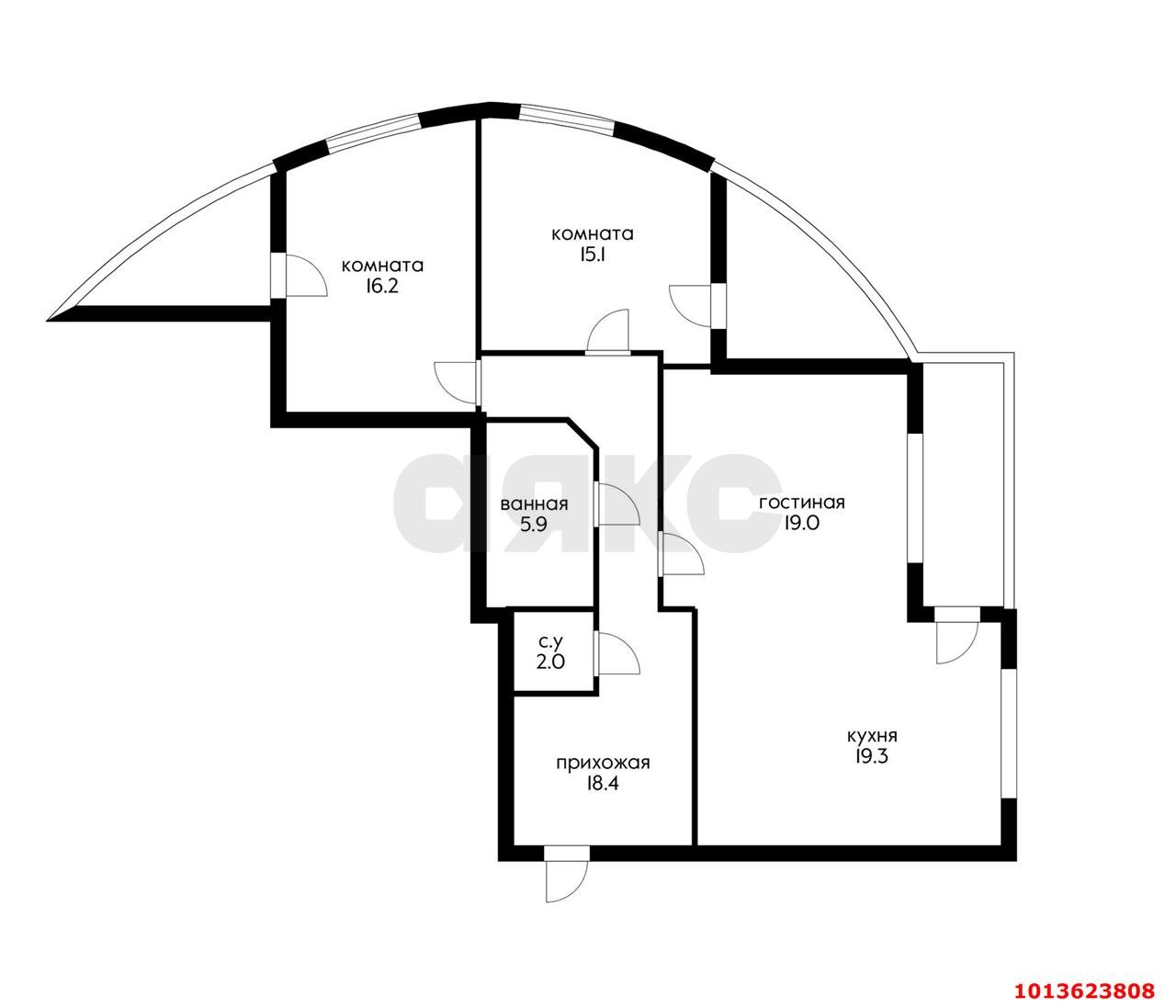 Фото №13: 3-комнатная квартира 105 м² - Краснодар, Славянский, ул. Азовская, 17