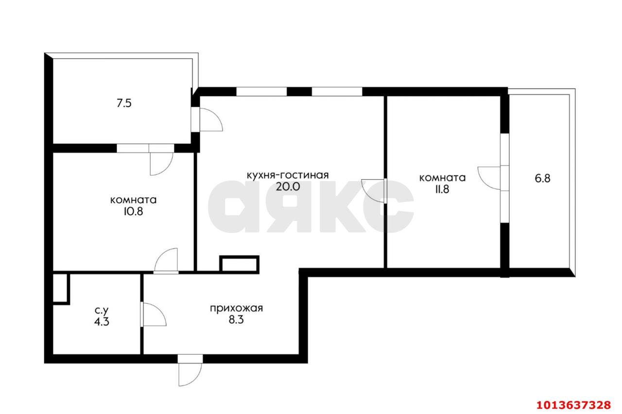 Фото №15: 2-комнатная квартира 71 м² - Краснодар, Любимово, 18