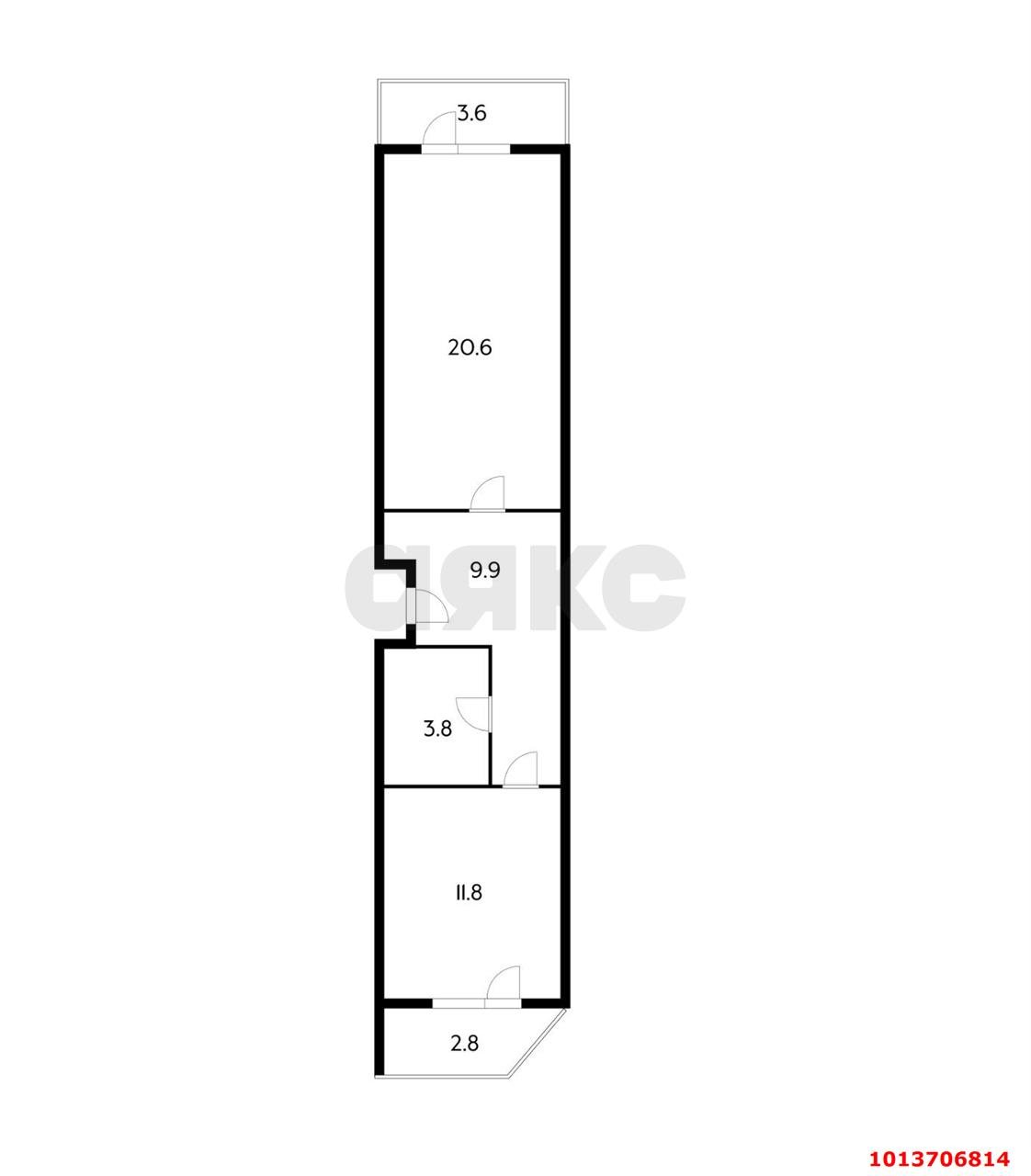 Фото №14: 1-комнатная квартира 52 м² - Краснодар, жилой комплекс Акварели-2, ул. Тепличная, 62/1к6