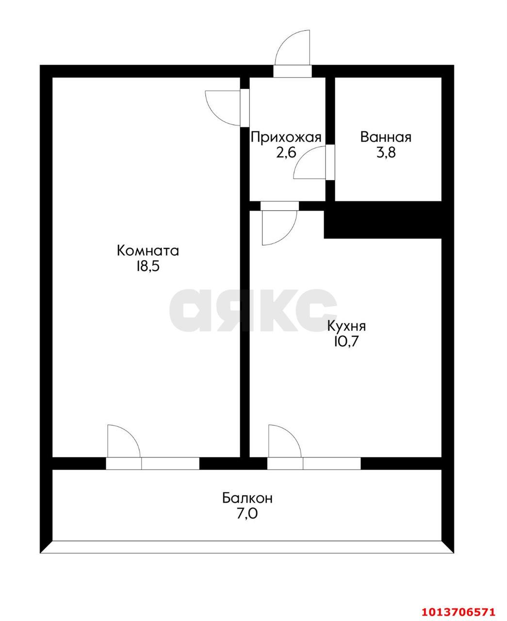 Фото №17: 1-комнатная квартира 42 м² - Краснодар, Светлоград, ул. Красных Партизан, 1/4к3