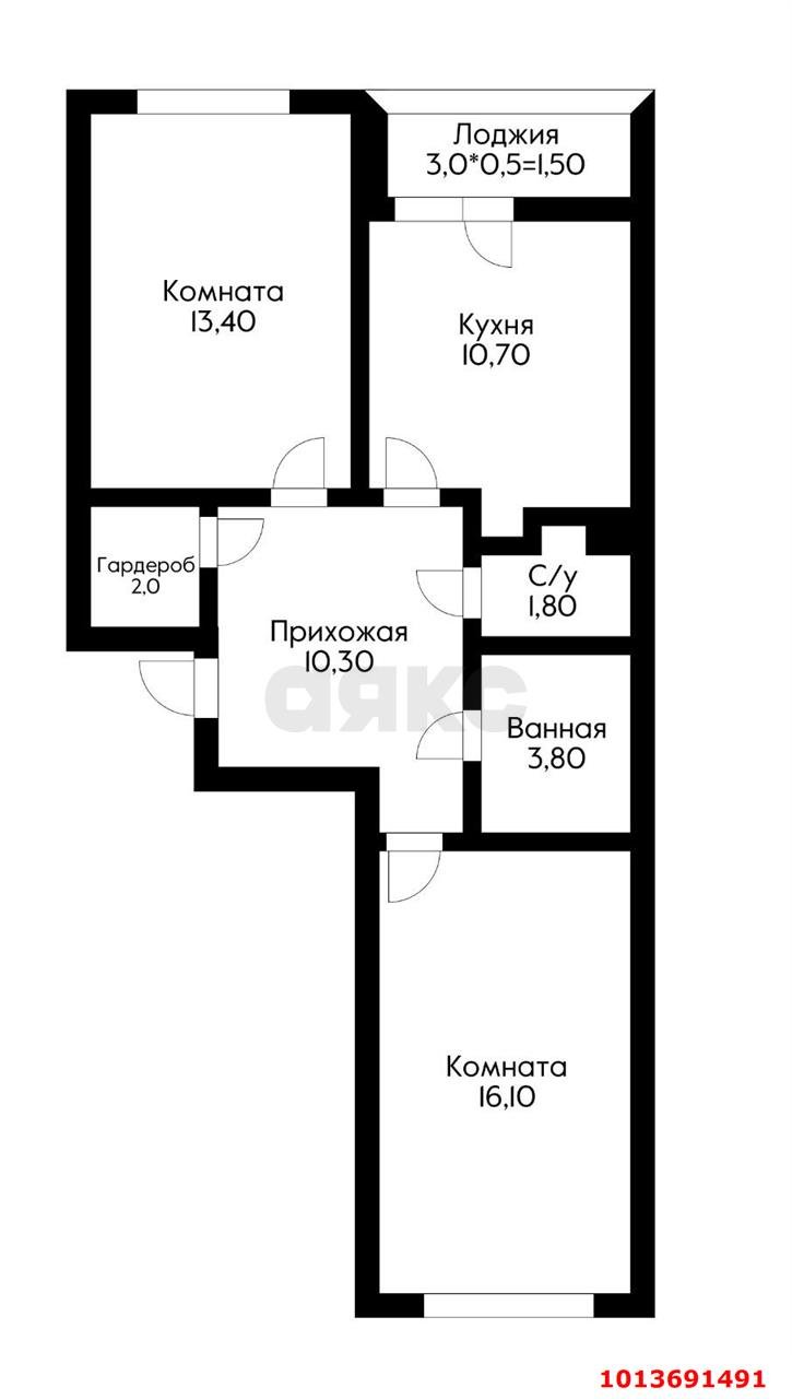 Фото №14: 2-комнатная квартира 58 м² - Краснодар, жилой комплекс Нeo-квартал Красная Площадь, ул. им. Мурата Ахеджака, 12к7