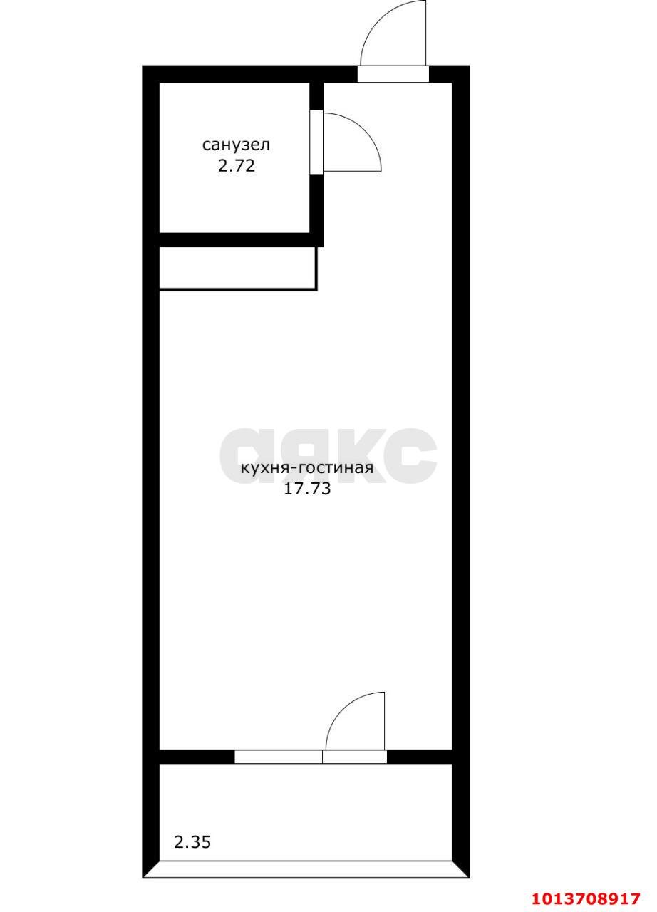 Фото №2: Студия 24 м² - Краснодар, Славянский, ул. Заполярная, 37к4