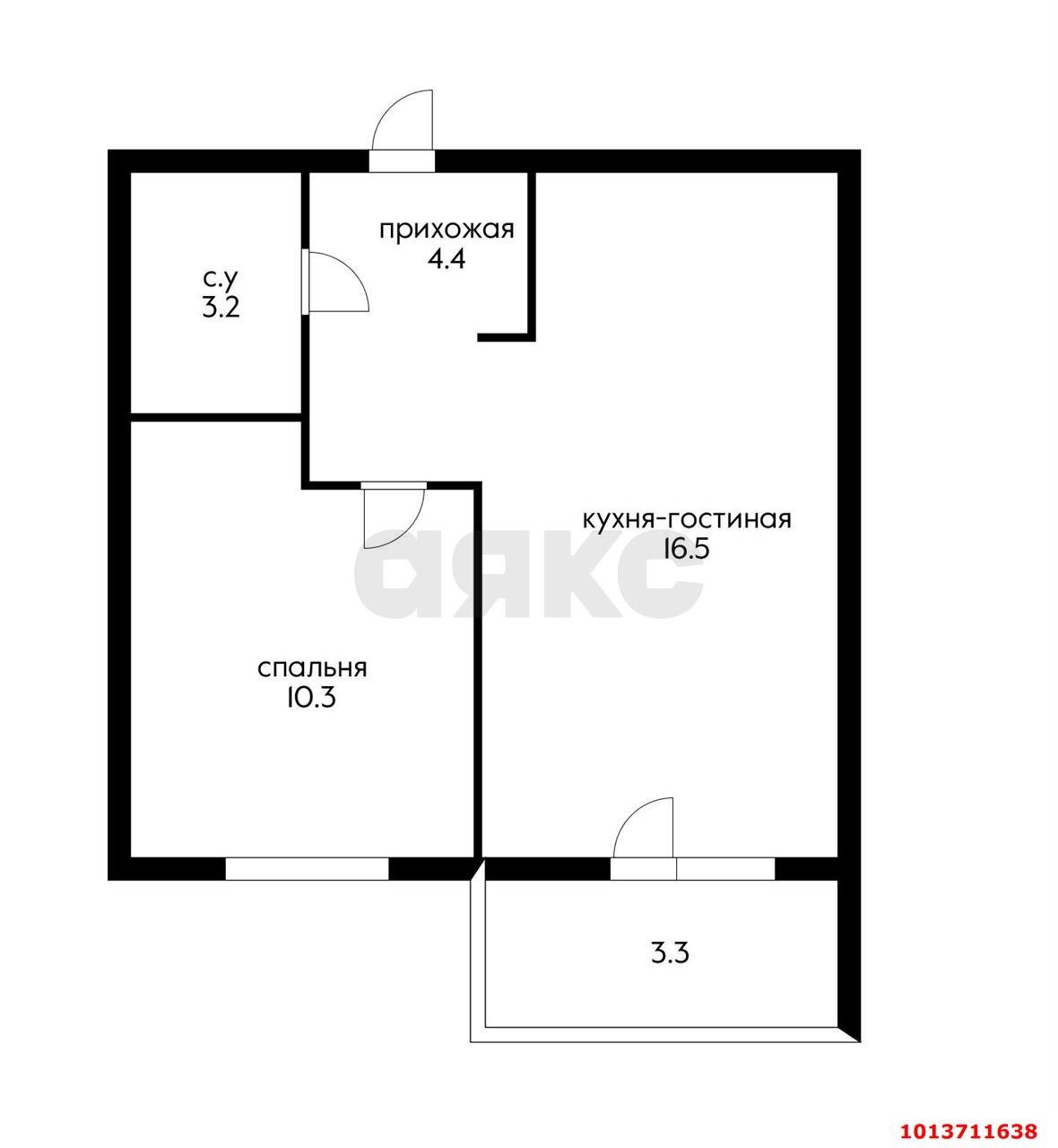 Фото №6: 1-комнатная квартира 38 м² - Новая Адыгея, жилой комплекс Дарград, ул. Тургеневское шоссе, 33/1к2