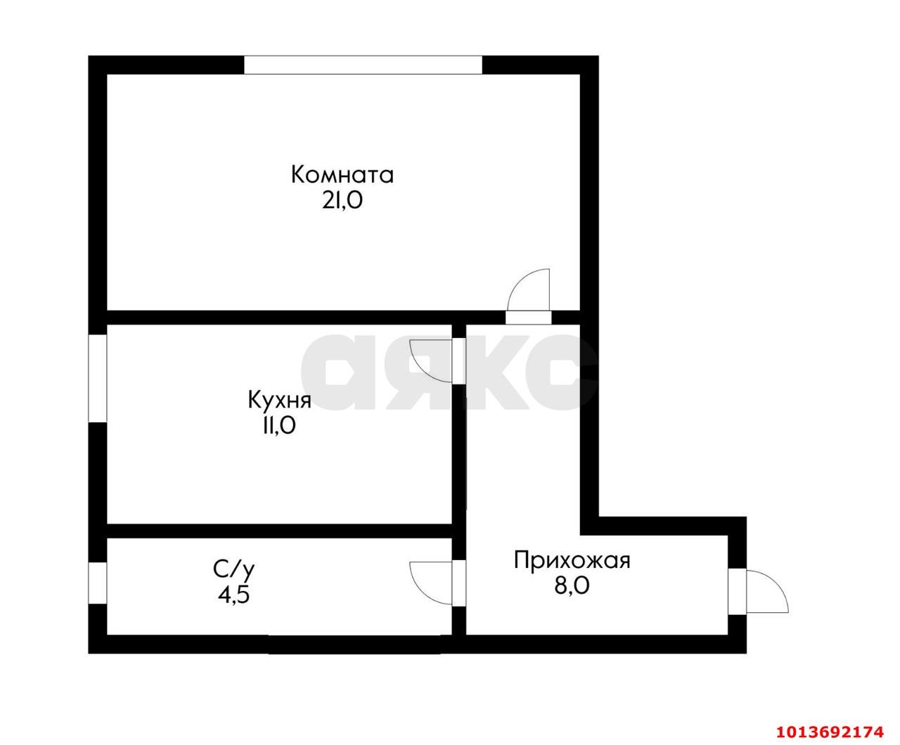 Фото №8: 1-комнатная квартира 44 м² - Яблоновский, жилой комплекс Солнечный, ул. А. Чуца, 38