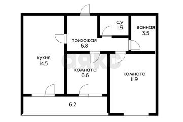 Фото №3: 2-комнатная квартира 47 м² - Краснодар, мкр. Парк Победы, 