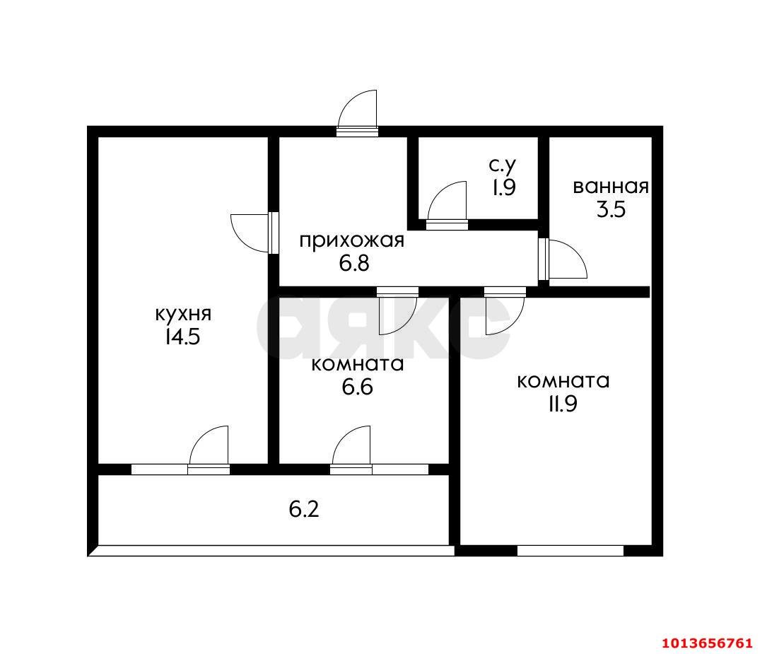 Фото №7: 2-комнатная квартира 47 м² - Краснодар, Парк Победы, 