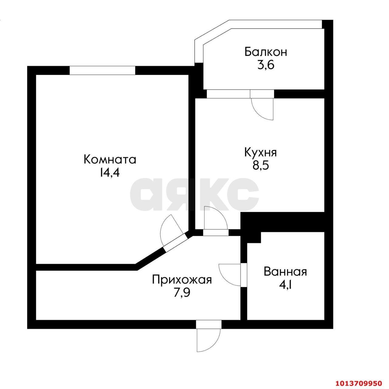 Фото №11: 1-комнатная квартира 38 м² - Краснодар, 6-й квартал, ул. Боспорская, 10