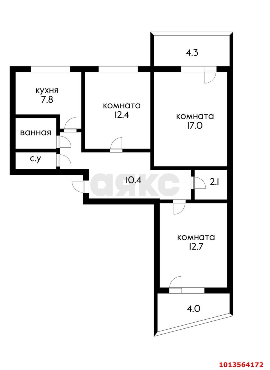 Фото №17: 3-комнатная квартира 68 м² - Краснодар, Юбилейный, б-р Платановый, 2