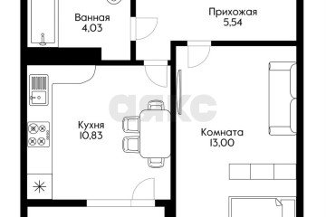 Фото №1: 1-комнатная квартира 33 м² - Краснодар, мкр. жилой комплекс Новые Сезоны, ул. Скандинавская, 1к3