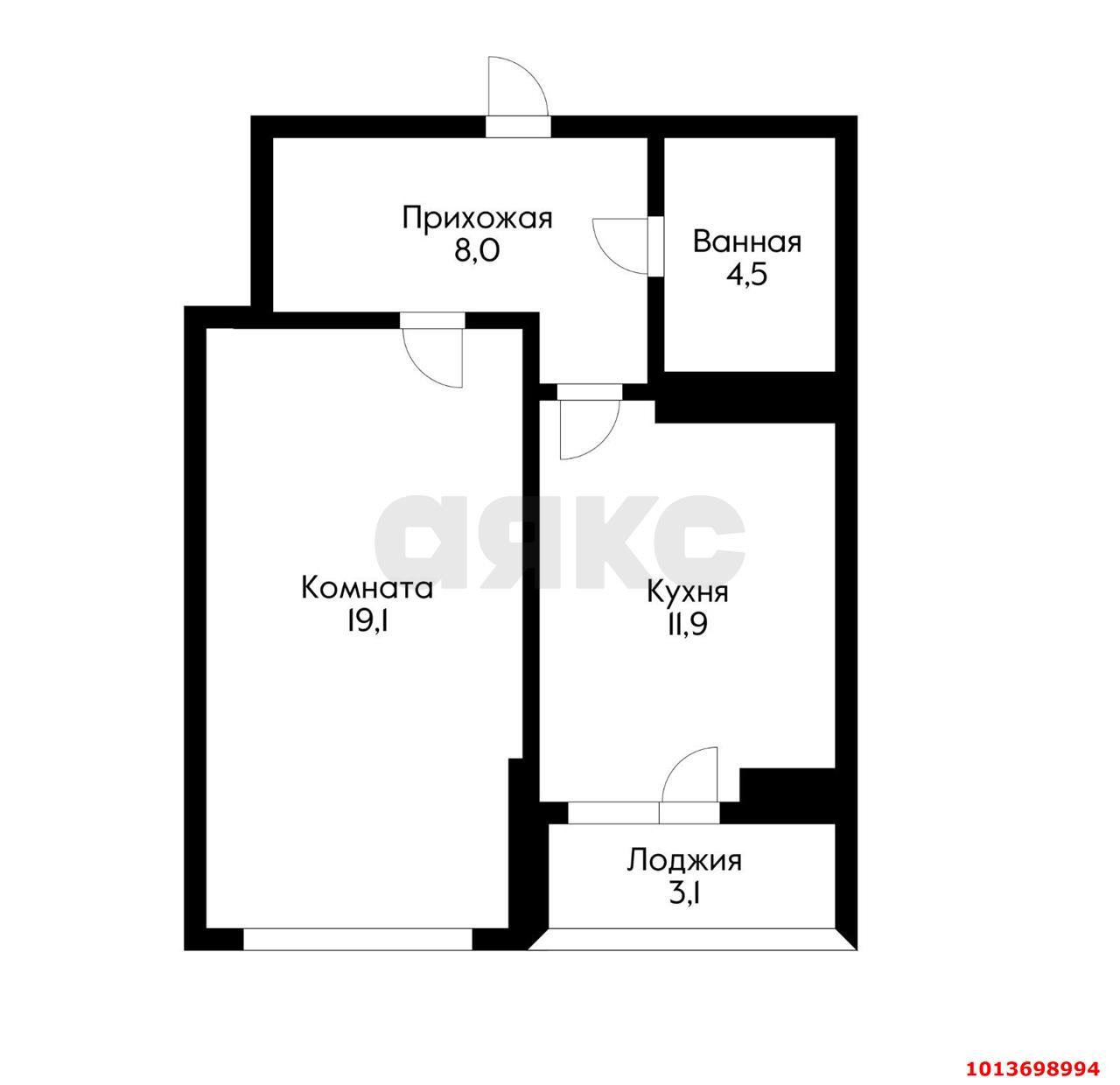 Фото №15: 1-комнатная квартира 47 м² - Краснодар, жилой комплекс Достоевский, ул. Достоевского, 84/1