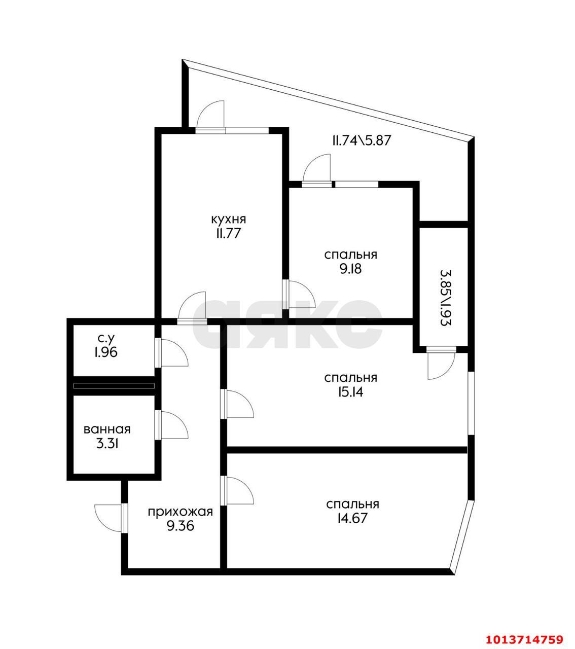 Фото №6: 3-комнатная квартира 71 м² - Краснодар, имени Демьяна Бедного, ул. Степная, 1/1