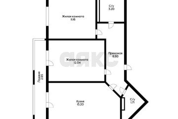 Фото №2: 2-комнатная квартира 54 м² - Краснодар, мкр. жилой комплекс Сограт, ул. Красных Партизан, 4/15