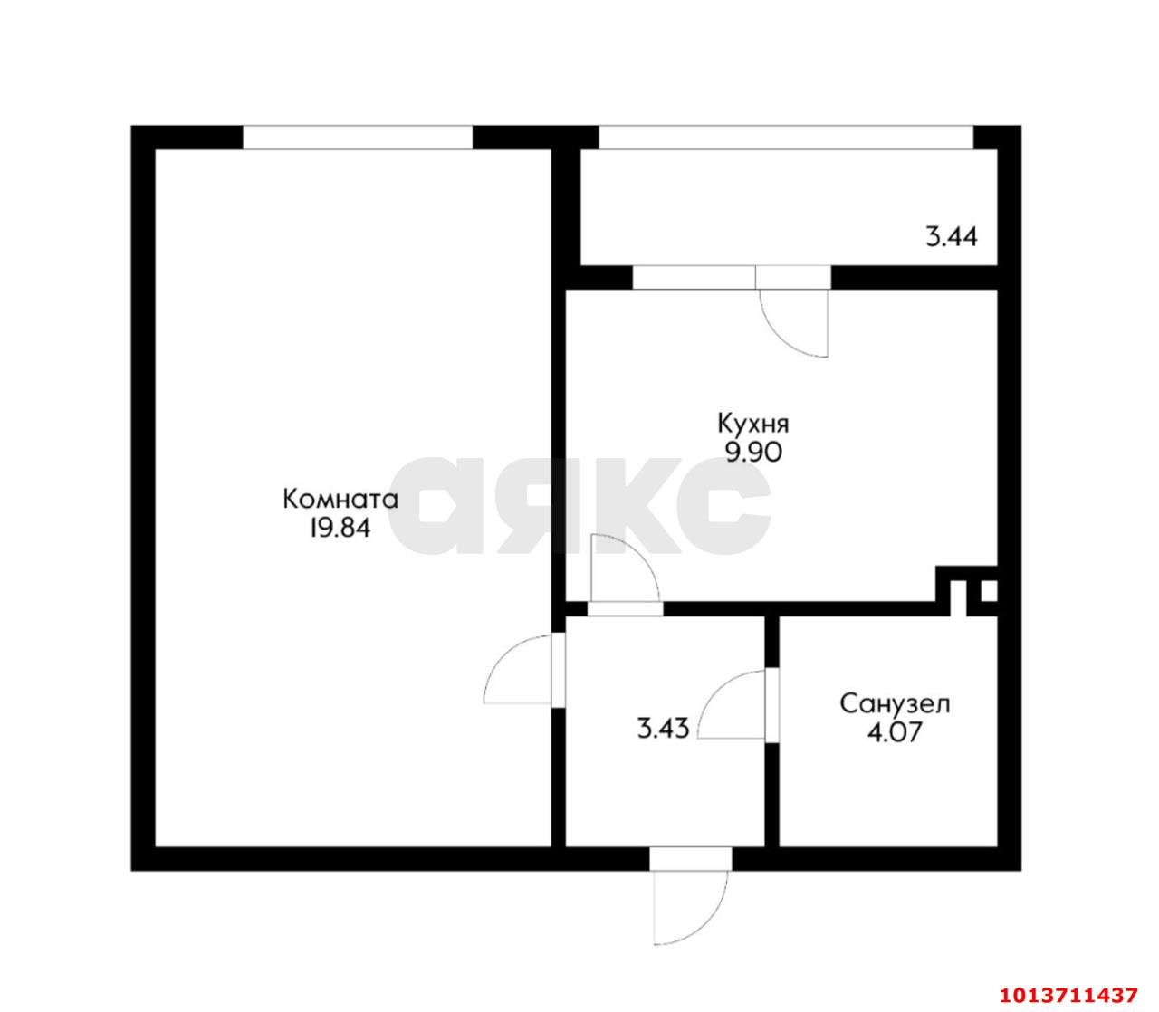 Фото №11: 1-комнатная квартира 42 м² - Краснодар, жилой комплекс Архитектор, ул. Наставников, 14