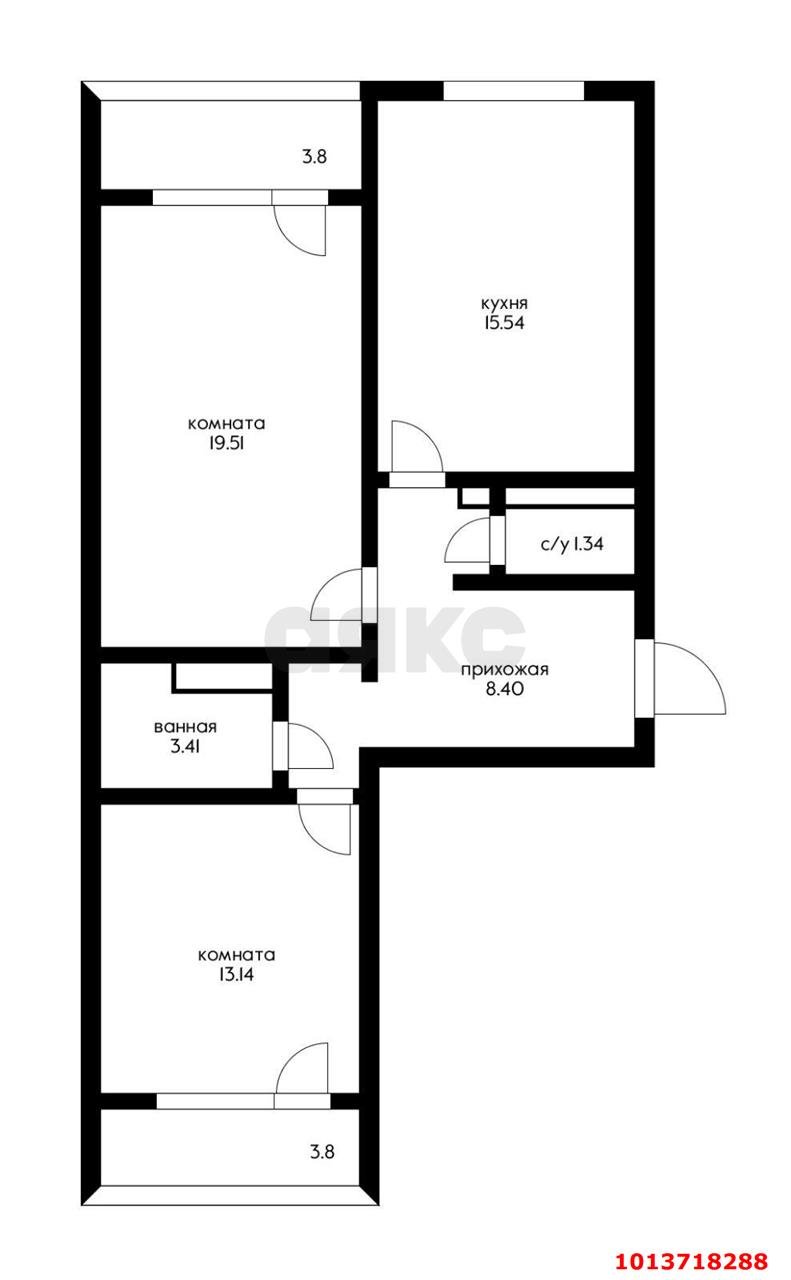 Фото №9: 2-комнатная квартира 72 м² - Краснодар, Почтовый, пр-кт имени писателя Знаменского, 12