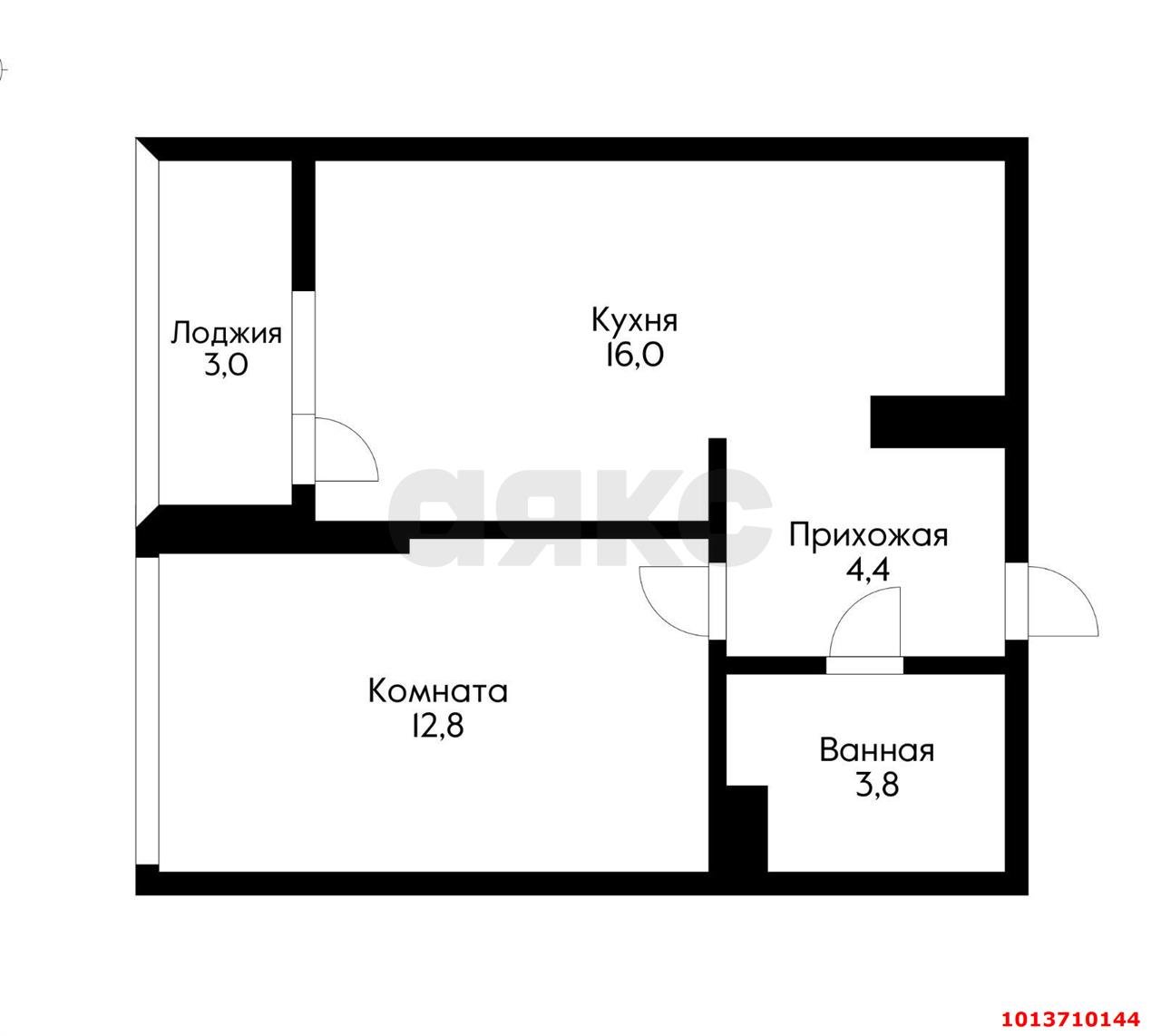 Фото №9: 1-комнатная квартира 40 м² - Краснодар, жилой комплекс Самолёт-4, ул. Ивана Беличенко, 95