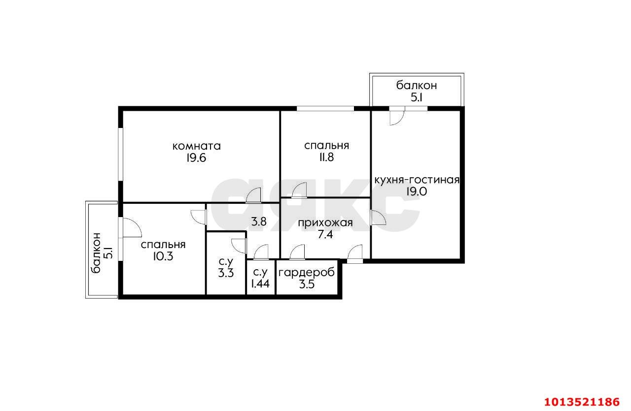 Фото №17: 3-комнатная квартира 90 м² - Краснодар, Фестивальный, ул. Совхозная, 20