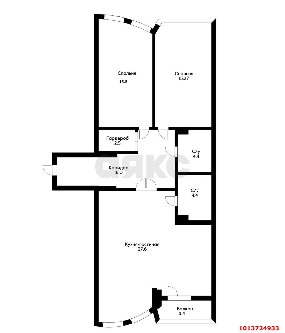 Фото №4: 2-комнатная квартира 102 м² - Краснодар, жилой комплекс Версаль, ул. Черниговская, 1