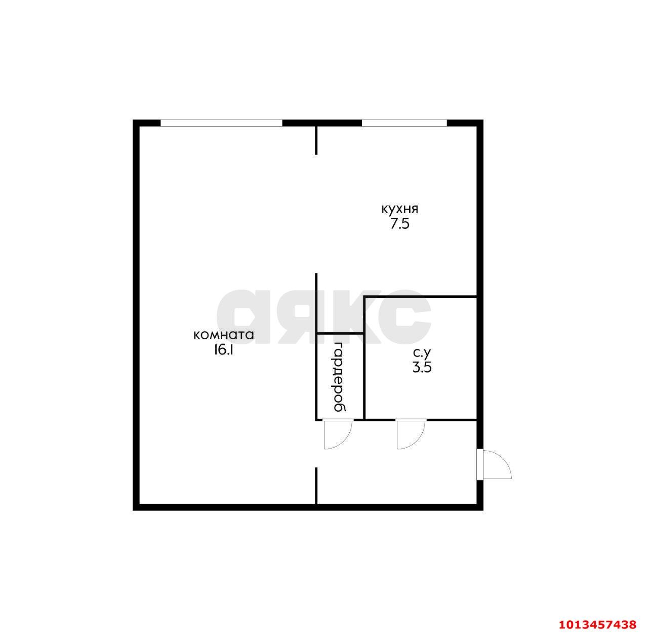 Фото №6: 1-комнатная квартира 30 м² - Краснодар, Фестивальный, ул. Гагарина, 97