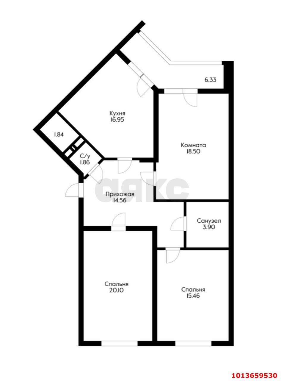 Фото №13: 3-комнатная квартира 92 м² - Краснодар, Центральный, ул. Октябрьская, 181/2к3