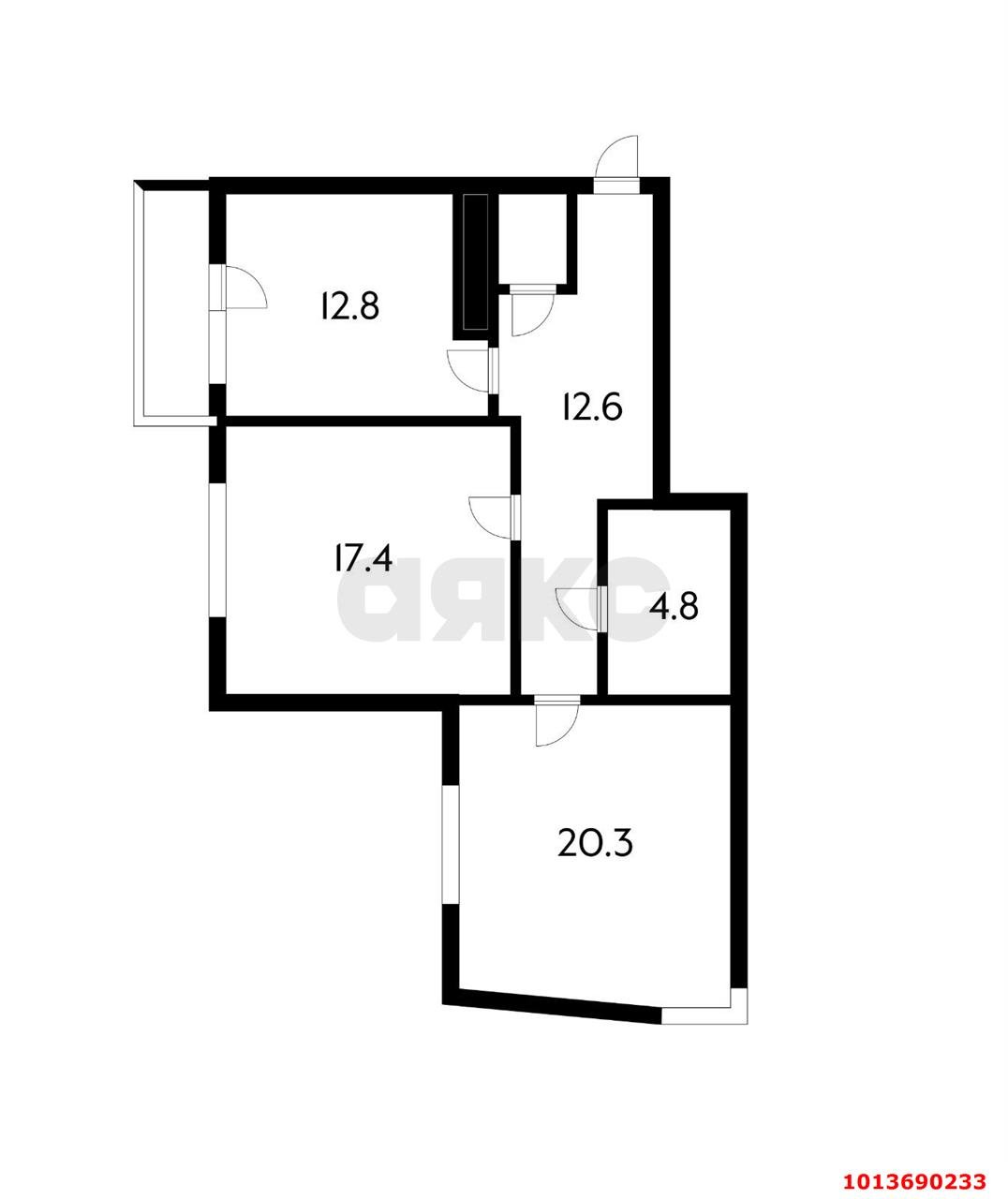 Фото №13: 2-комнатная квартира 72 м² - Краснодар, имени Маршала Жукова, ул. Александра Покрышкина, 2/2