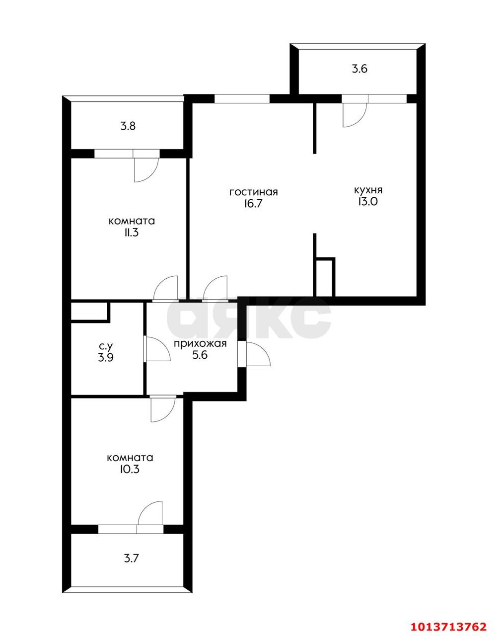 Фото №10: 3-комнатная квартира 68 м² - Краснодар, жилой комплекс Грани, ул. Западный Обход, 45