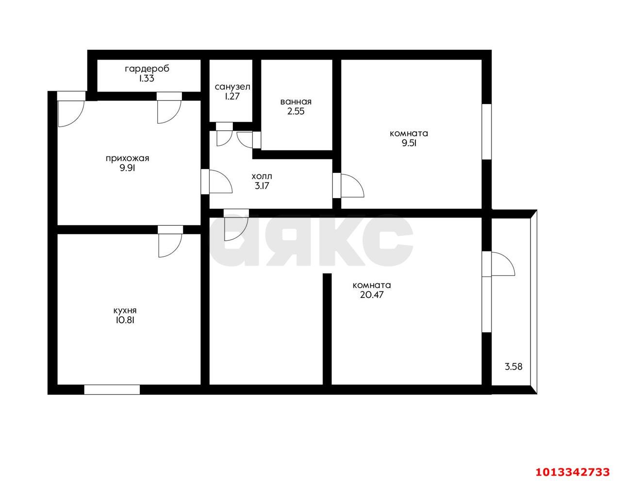 Фото №14: 2-комнатная квартира 58 м² - Краснодар, Восточно-Кругликовский, ул. Генерала Трошева, 37