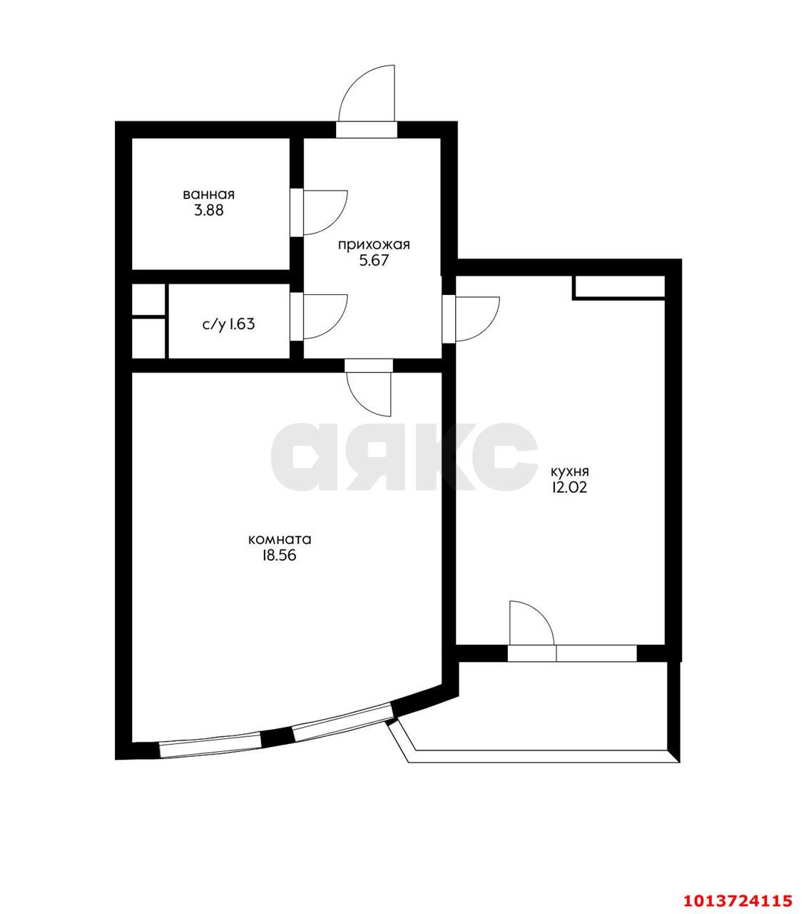 Фото №4: 1-комнатная квартира 41 м² - Краснодар, Фестивальный, ул. Гаражная, 81/3