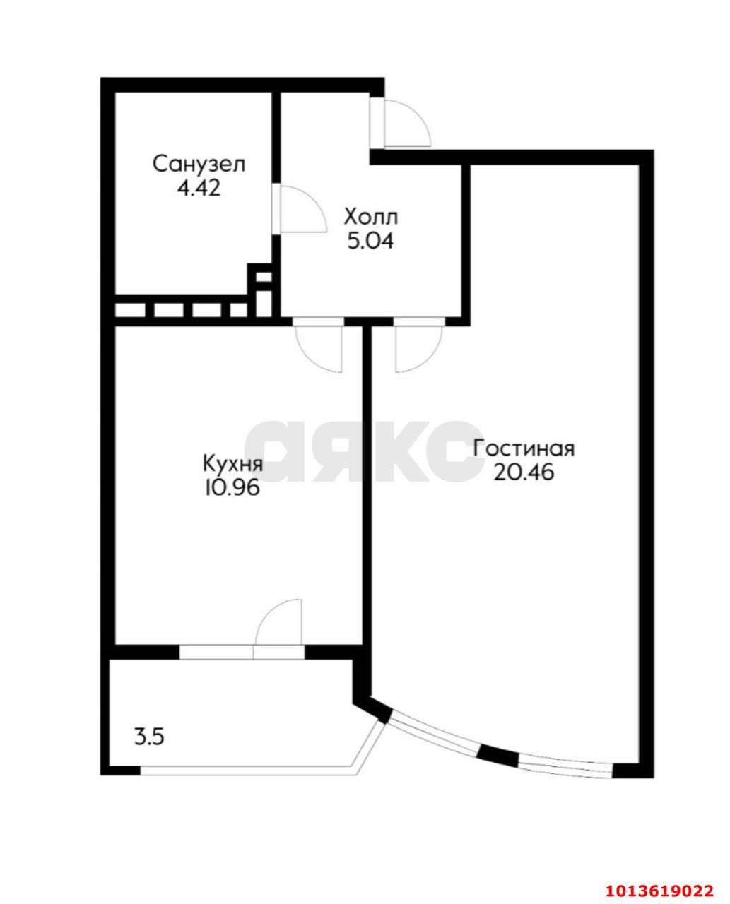 Фото №5: 1-комнатная квартира 44 м² - Краснодар, жилой комплекс Кино, ул. Уральская, 100/5