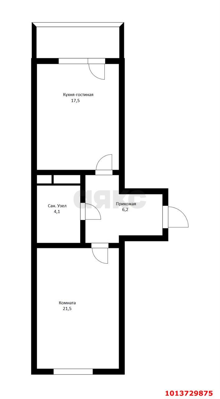 Фото №11: 1-комнатная квартира 50 м² - Краснодар, Центральный, ул. Будённого, 129