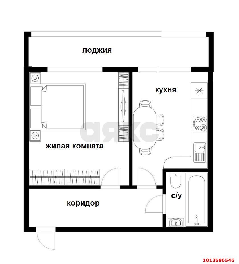 Фото №14: 1-комнатная квартира 43 м² - Российский, Прикубанский внутригородской округ, ул. 2-я Тверская, 2