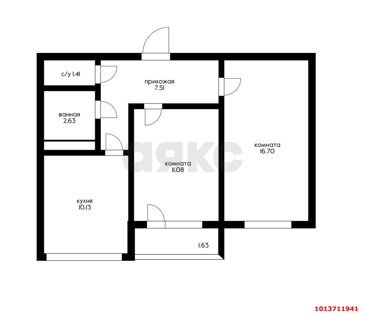 Фото №11: 2-комнатная квартира 54 м² - Краснодар, Черёмушки, ул. Новороссийская, 90/2