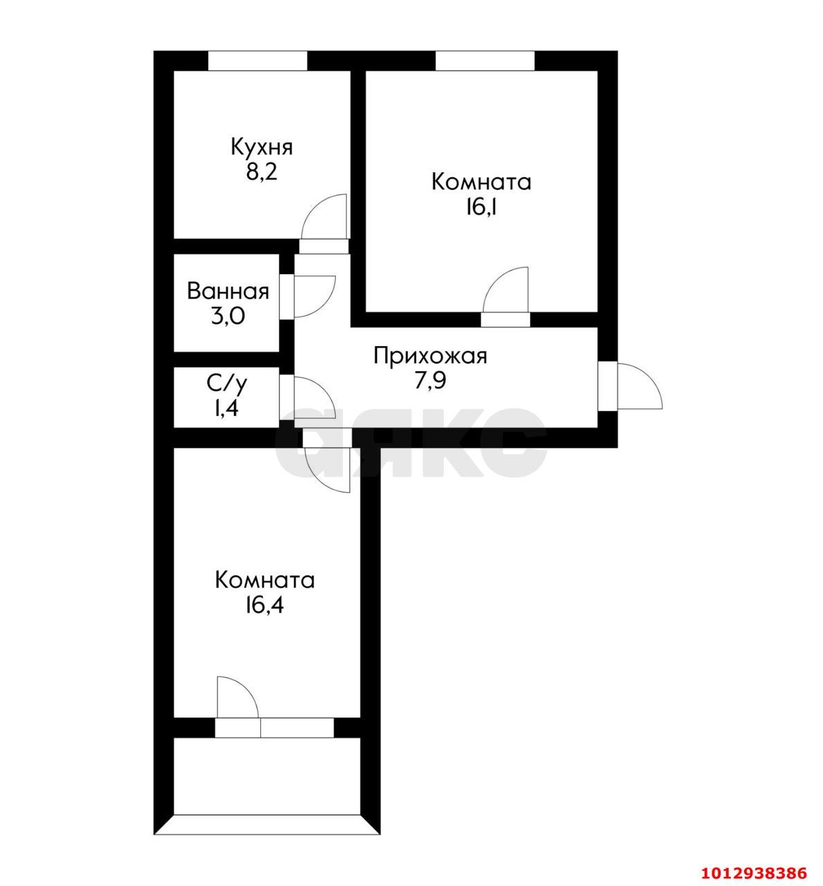 Фото №8: 2-комнатная квартира 56 м² - Краснодар, Фестивальный, ул. Парковая, 7/1